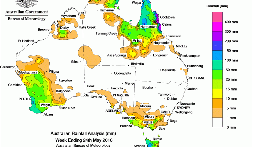 Weekly rainfall wrap, week ending 24 May 2016