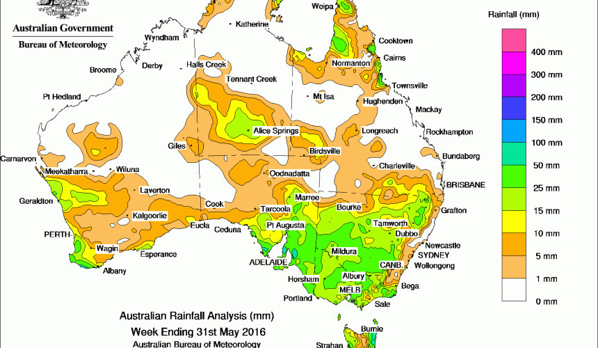Weekly rainfall wrap, week ending 31 May 2016