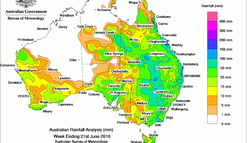 Weekly rainfall wrap, week ending 21 June 2016