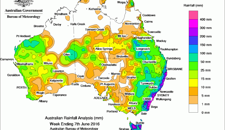 Weekly rainfall wrap, week ending 7 June 2016