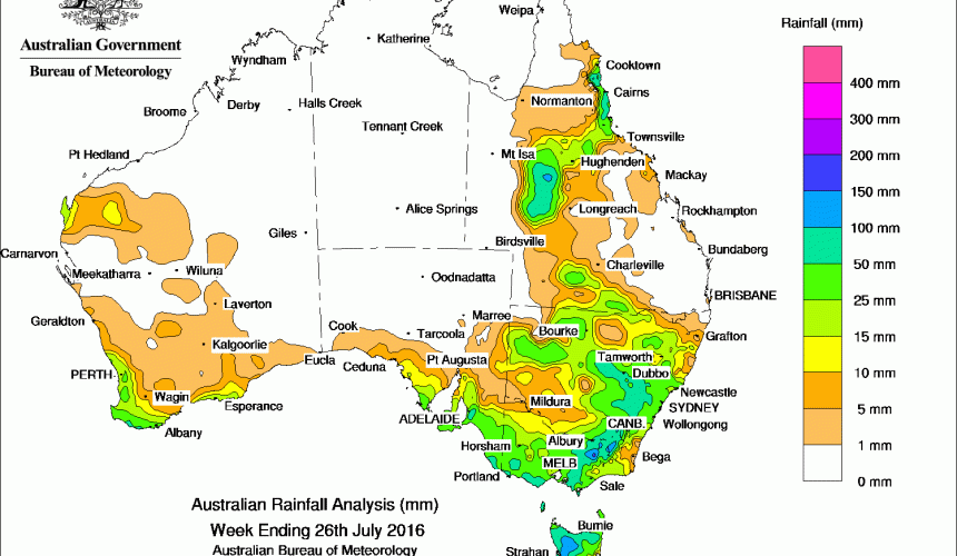 Weekly rain wrap + 14-day outlook, 27 July 2016
