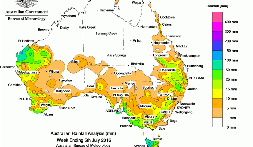Weekly rainfall wrap, week ending 5 July 2016