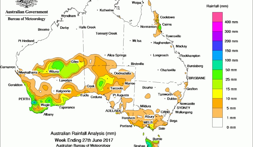 Weekly rainfall wrap + 14 day outlook, 28 June 2017
