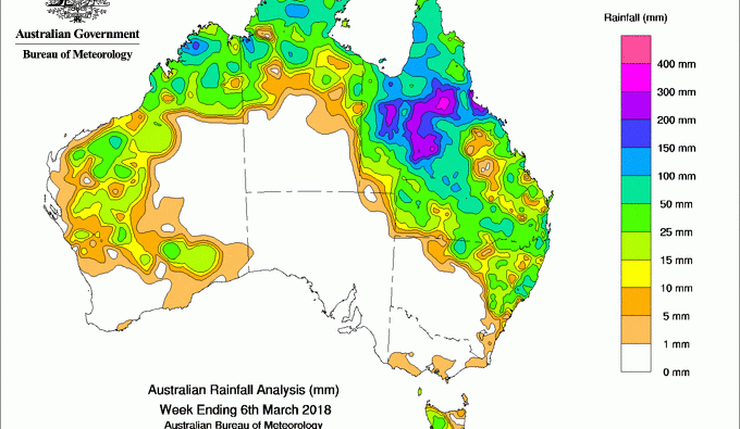 Weekly rainfall wrap + 14 day outlook, 7 Mar