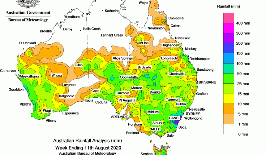 Weekly rainfall wrap + rain outlook, 12 August