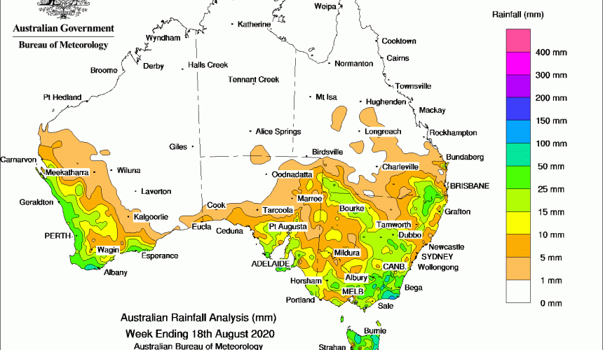 Weekly rainfall wrap + rain outlook, 19 August