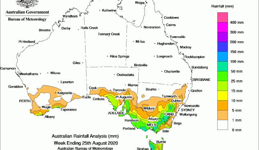 Weekly rainfall wrap + rain outlook, 26 August