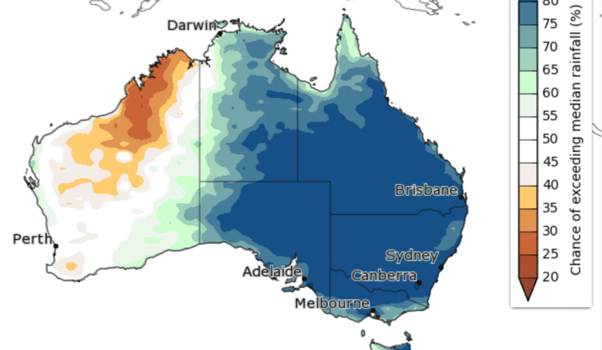 Wetter August to November likely for much of Australia