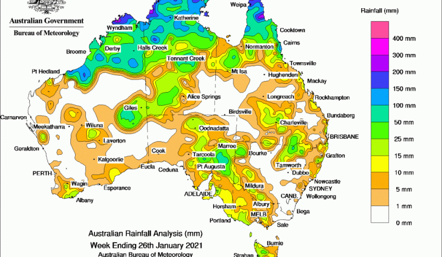 Weekly rainfall wrap + rain outlook, 27 January