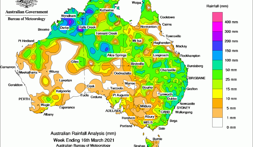 Weekly rainfall wrap + rain outlook, 17 March 2021