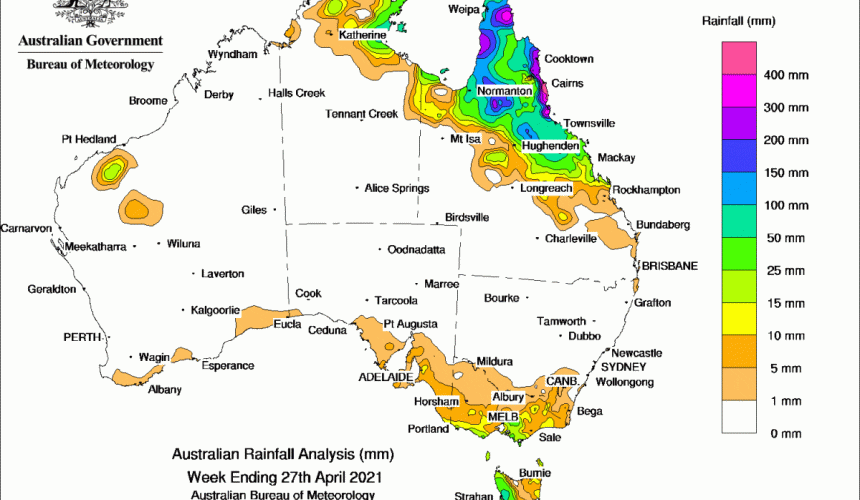 Weekly rainfall wrap + rain outlook 28 April 2021