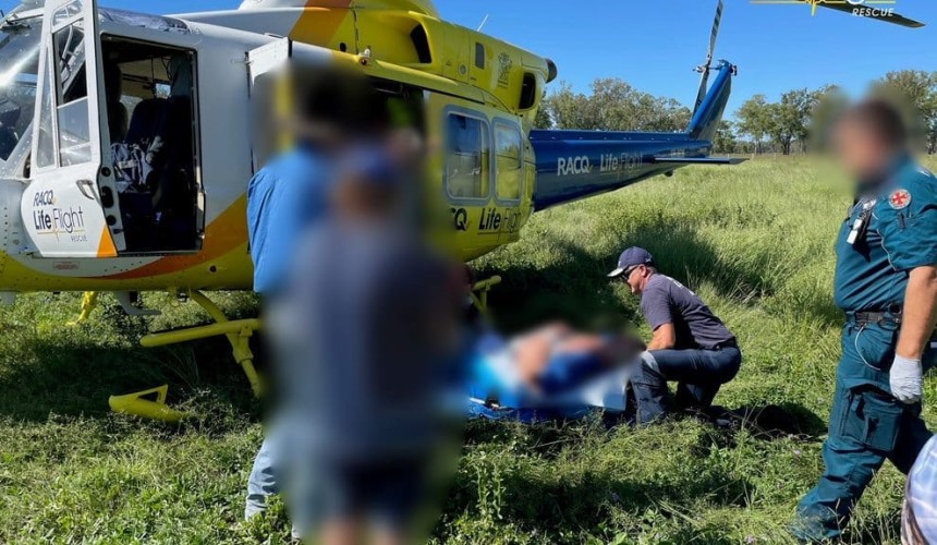 LifeFlight Rescue airlifts man struck by cattle yard gate