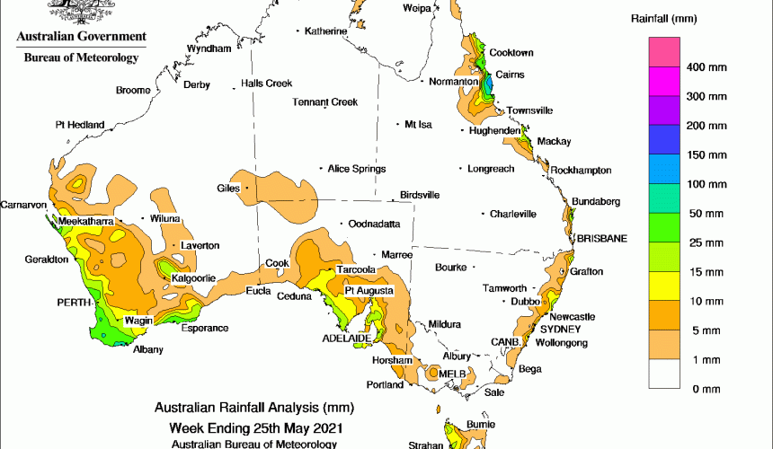 Weekly rainfall wrap + rain outlook 26 May 2021