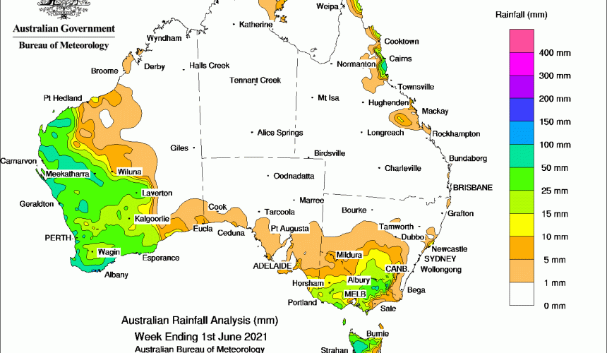 Weekly rainfall wrap + rain outlook 2 June 2021