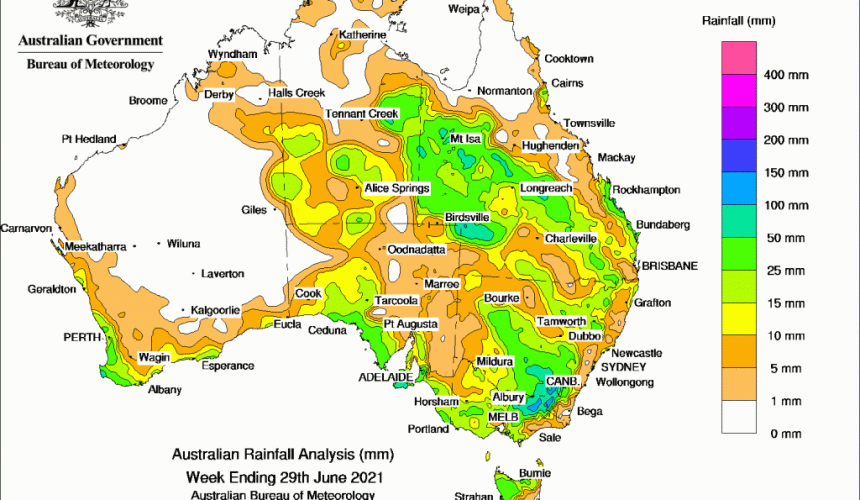 Weekly rainfall wrap + rain outlook 30 June 2021