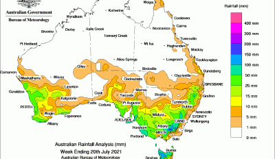 Weekly rainfall wrap + rain outlook 21 July 2021