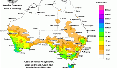 Weekly rainfall update + rain outlook 4 August