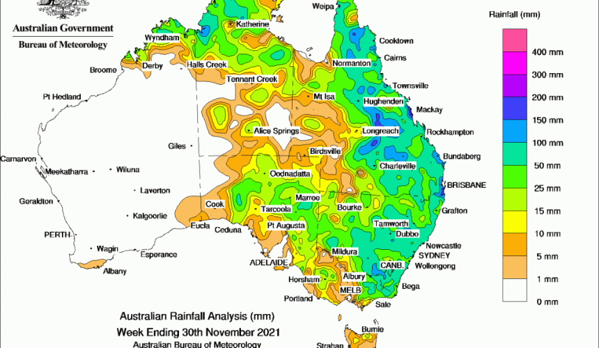 Weekly rainfall update + rain outlook 1 December 2021