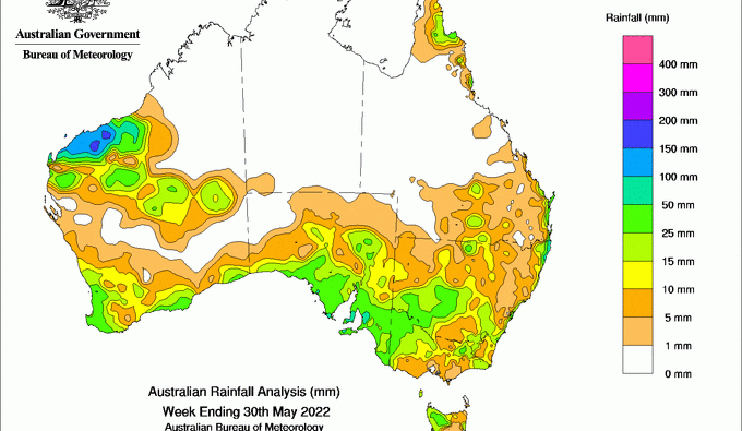 Weekly rainfall update + rain outlook 1 June 2022