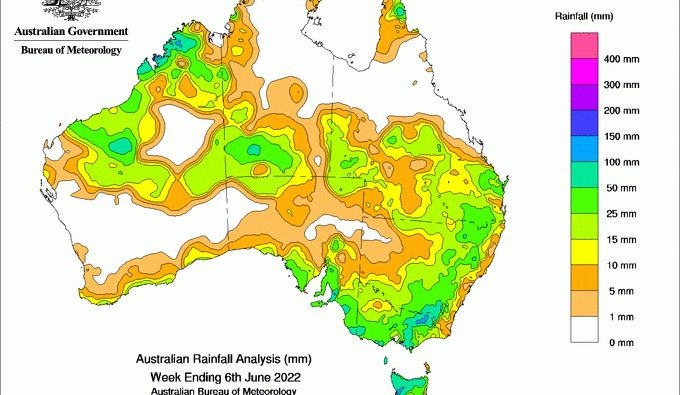 Weekly rainfall update + rain outlook 8 June 2022