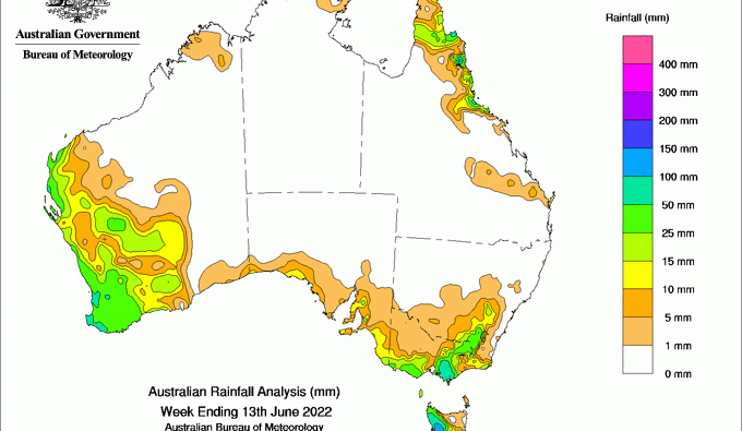 Weekly rainfall update + rain outlook 15 June 2022