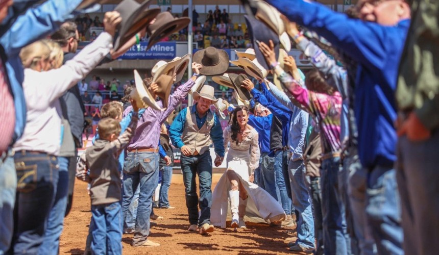 Cattleman gets married and wins bareback title – all in a day’s work at the Isa Rodeo