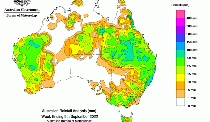 Weekly rainfall update + rain outlook 7 September 2022
