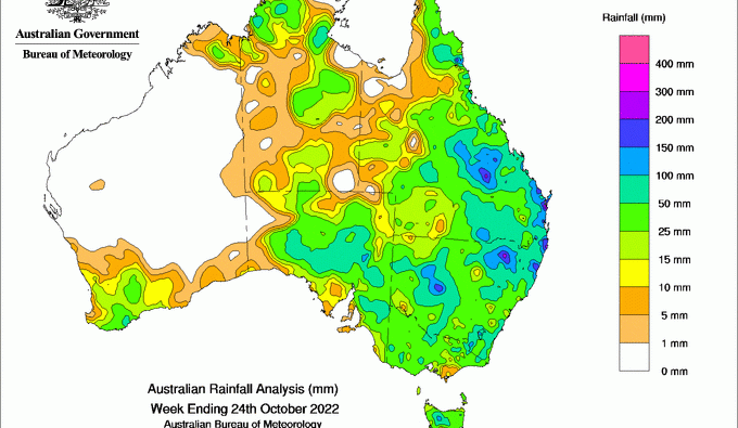 Weekly rainfall update + rainfall outlook 26 October 2022