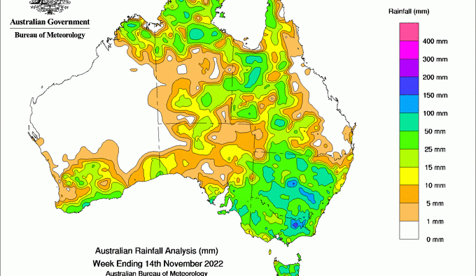 Weekly rainfall update + rainfall outlook 16 November 2022