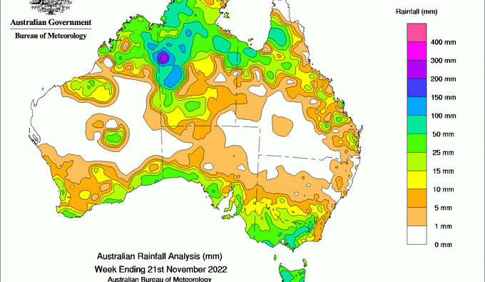 Weekly rainfall update + rainfall outlook 23 Nov 2022