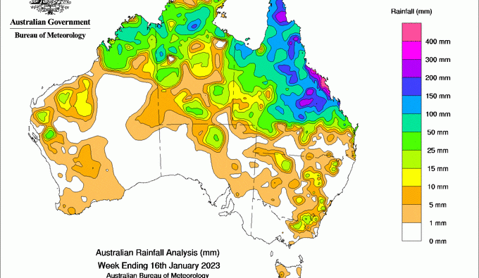 Weekly rainfall update + rainfall outlook 18 Jan 2023