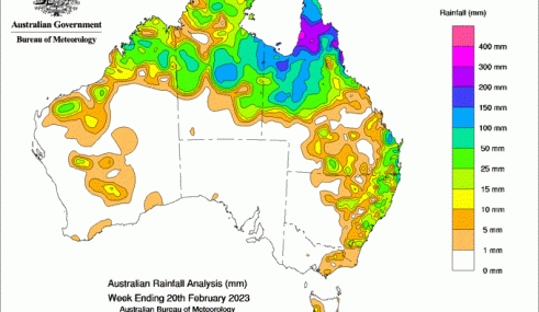 Weekly rainfall update + rainfall outlook 22 Feb 2023
