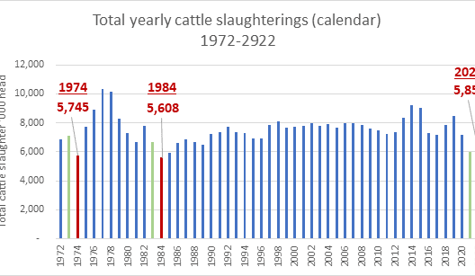 Last year’s cattle slaughter hit lowest level since 1984, latest ABS data shows