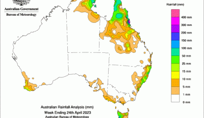 Weekly rainfall update + rainfall outlook 26 Apr 2023