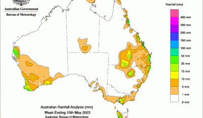 Weekly rainfall update + rainfall outlook 17 May 2023