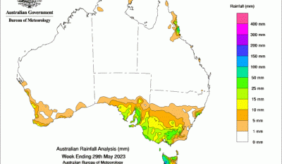 Weekly rainfall update + rainfall outlook 31 May 2023