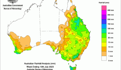 Weekly rainfall update + rainfall outlook 12 July 2023