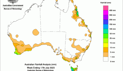 Weekly rainfall update + rainfall outlook 19 July 2023