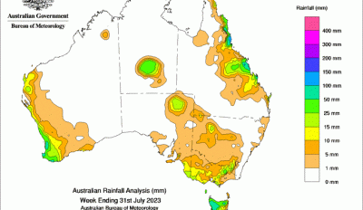 Weekly rainfall update + rainfall outlook 2 August 2023