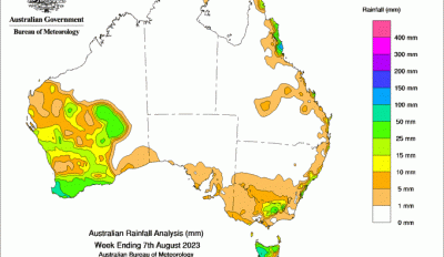 Weekly rainfall update + rainfall outlook 9 August 2023