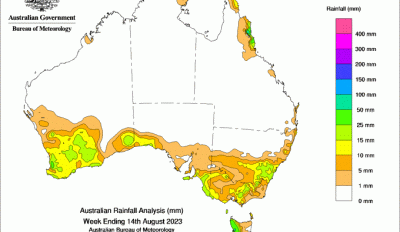 Weekly rainfall update + rainfall outlook 16 August 2023