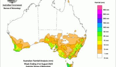 Weekly rainfall update + rainfall outlook 23 August 2023