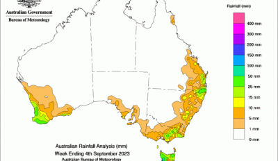 Weekly rainfall update + rainfall outlook 6 September 2023