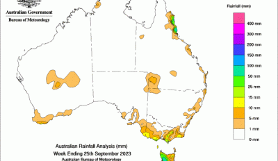 Weekly rainfall update + rainfall outlook 27 September 2023