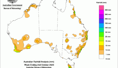 Weekly rainfall update + rainfall outlook 4 October 2023