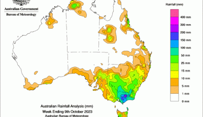 Weekly rainfall update + rainfall outlook 10 October 2023