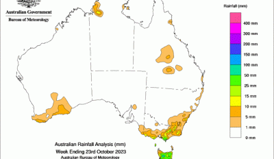Weekly rainfall update + rainfall outlook 24 October 2023