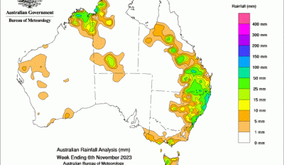 Weekly rainfall update + rainfall outlook 7 November 2023