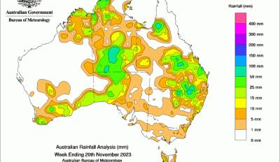 Weekly rainfall update + rainfall outlook 21 November 2023