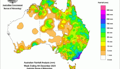 Weekly rainfall update + rainfall outlook 5 December 2023